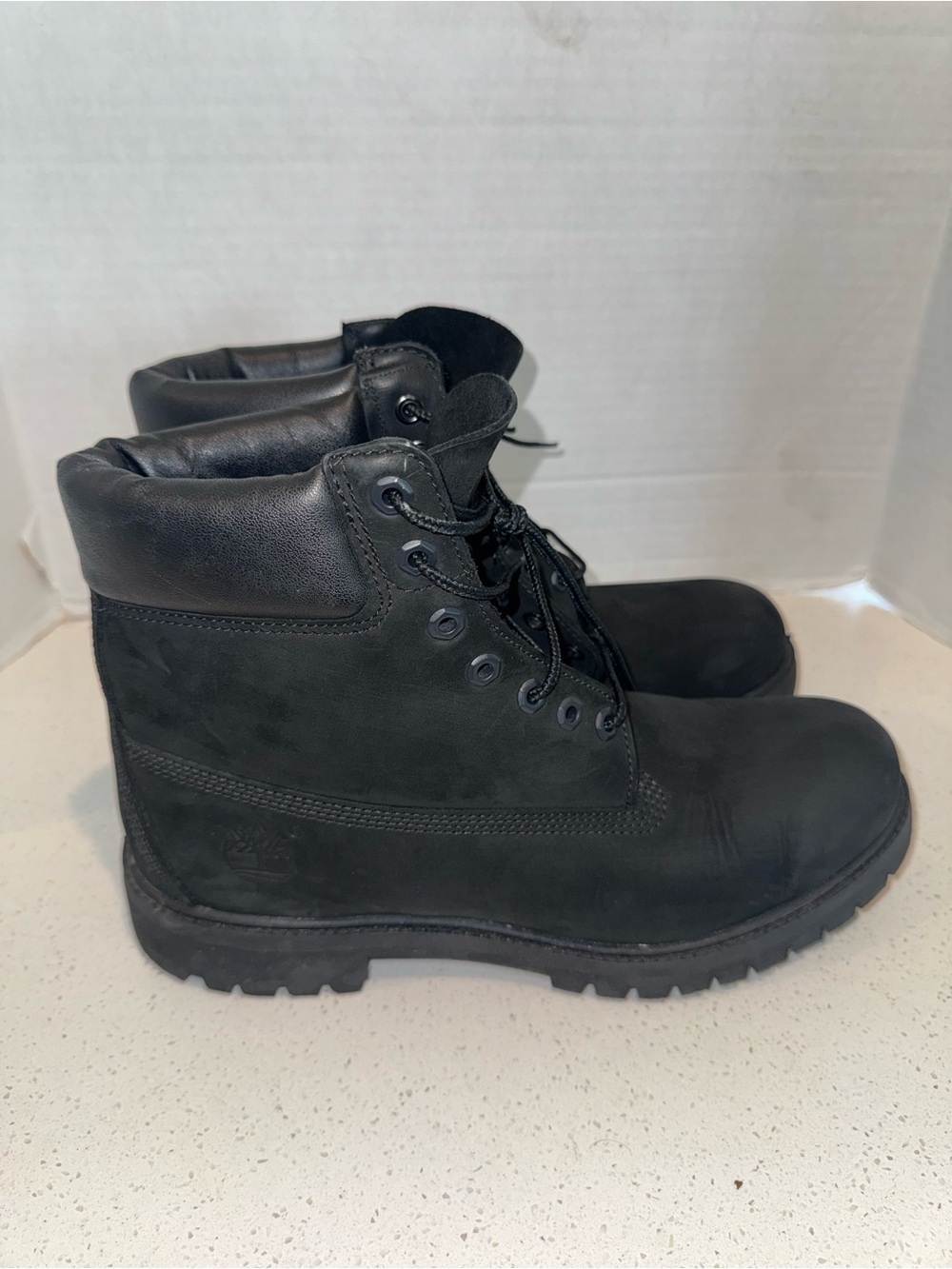 Timberland Black Nubuck Lace-Up Work Boots